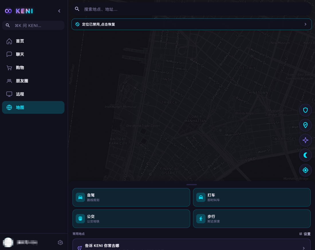 KENI map on desktop